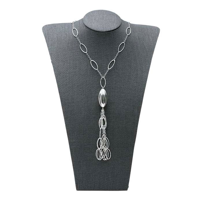 Gray Linen Necklace Bust Display
