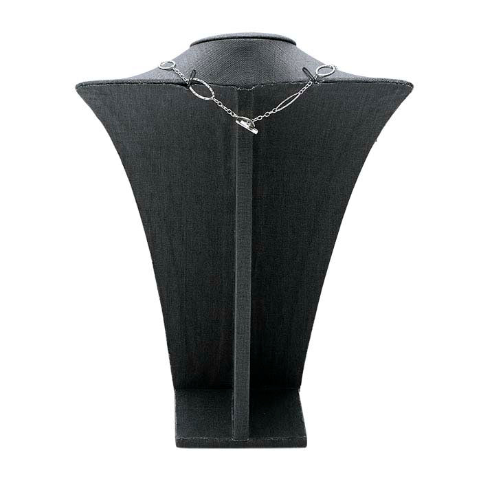 Gray Linen Necklace Bust Display