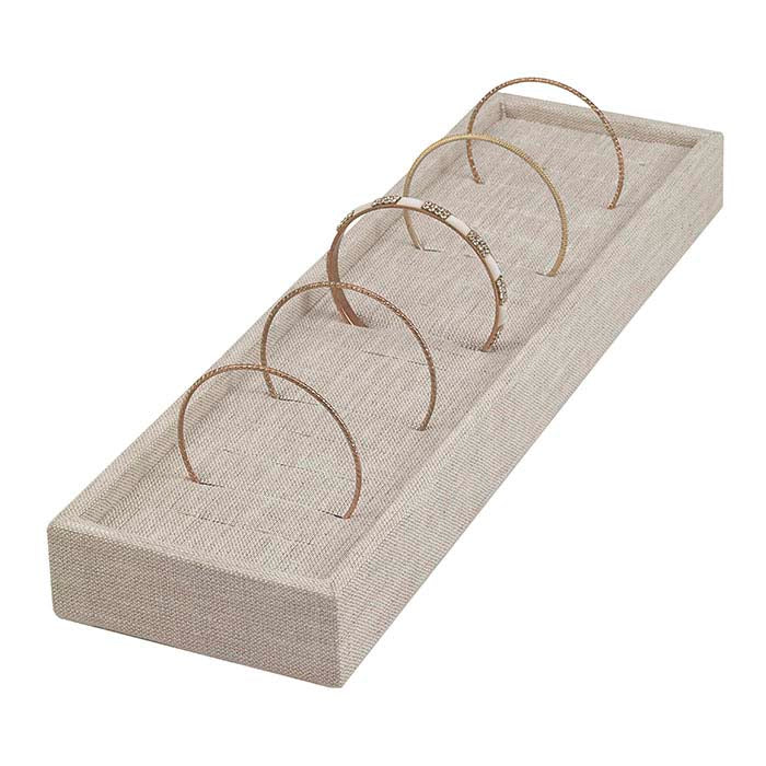 Natural Linen Slotted Bangle Bracelet Display