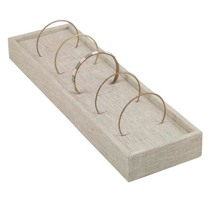 Natural Linen Slotted Bangle Bracelet Display