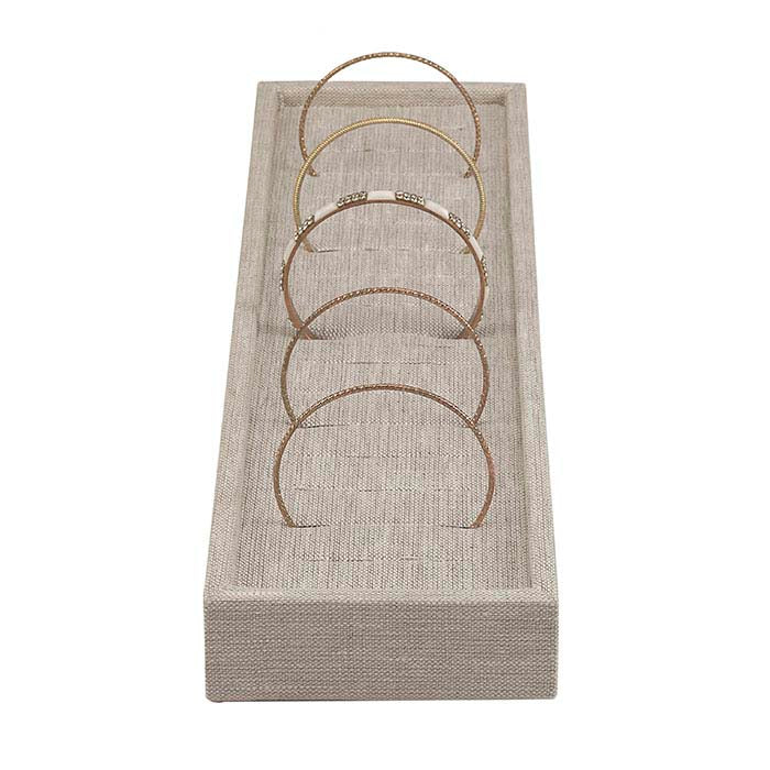 Natural Linen Slotted Bangle Bracelet Display