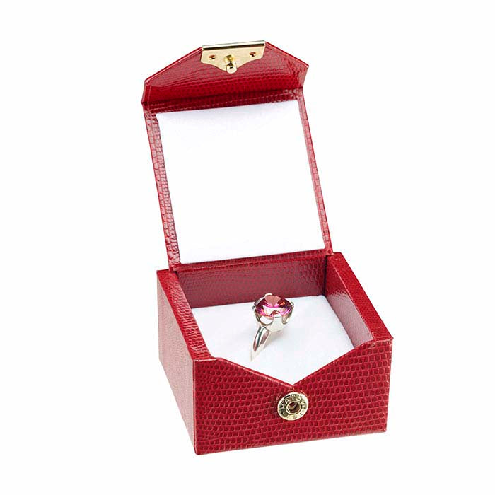 High Desert Red Faux Leather Ring Gift Box