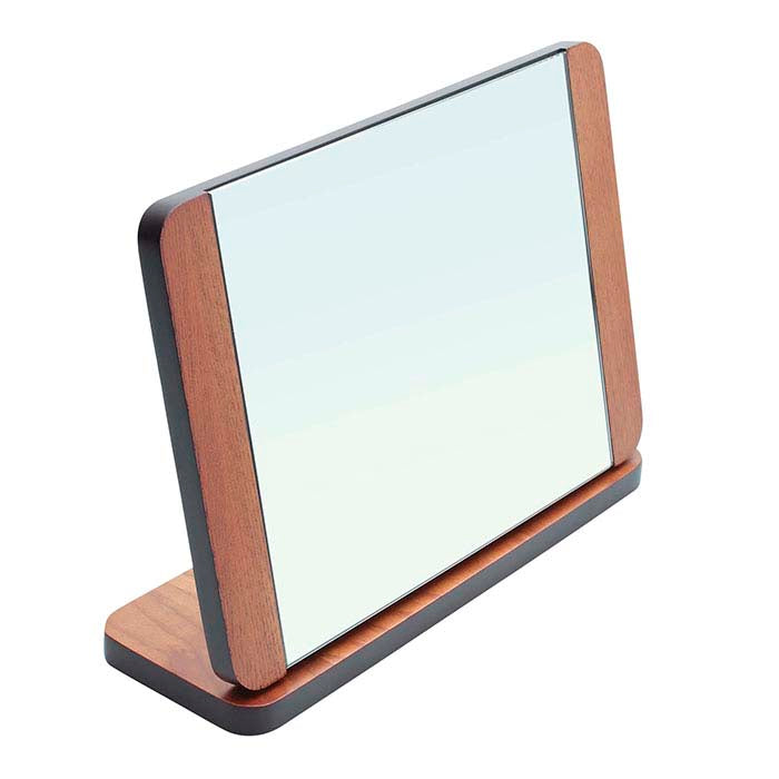 Dark Wood Adjustable Framed Mirror