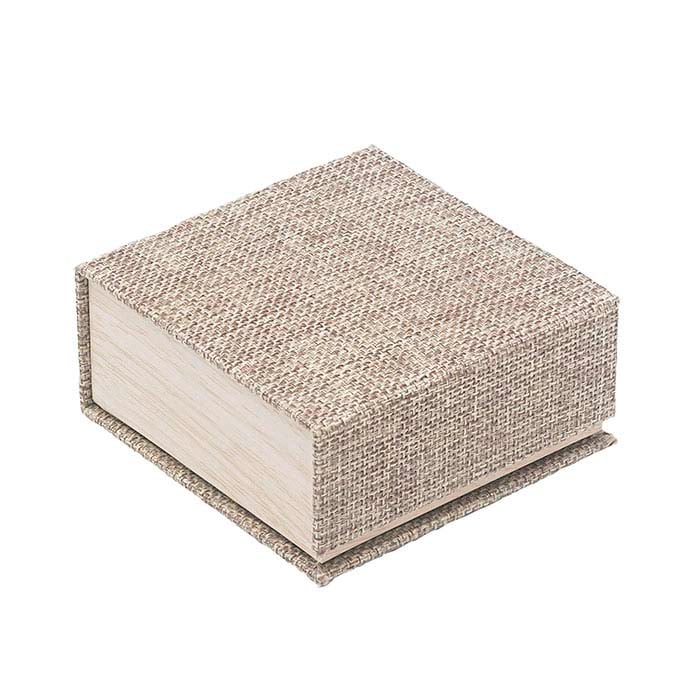 Cabana gaveeske med kombinasjon av burlap og tremønster