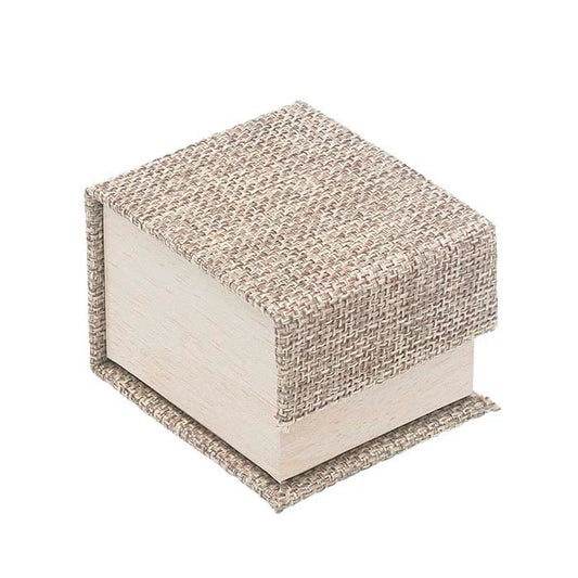 Scatola Regalo per Anello con Motivo in Juta e Legno Cabana