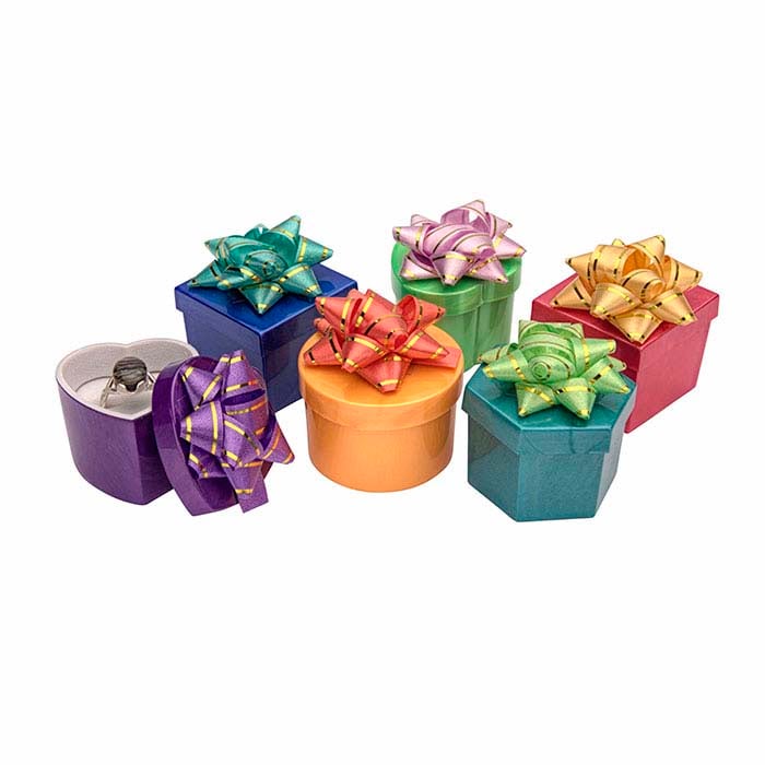 Solid-Color Mini Hat-Box Ring Box Assortment