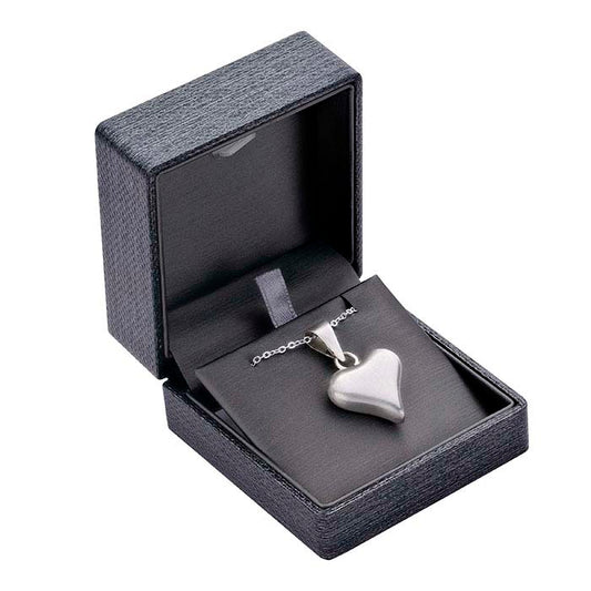 Scatola Regalo con Ciondolo Nastro Premium Metallic Night Argento
