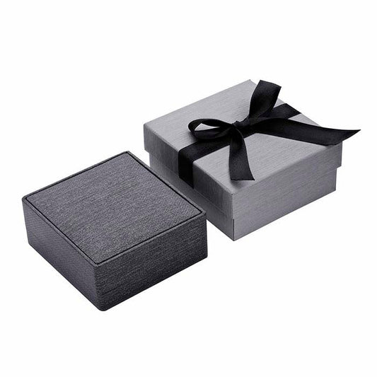 Scatola Regalo Combinata con Nastro Premium Metallico Argento Notte