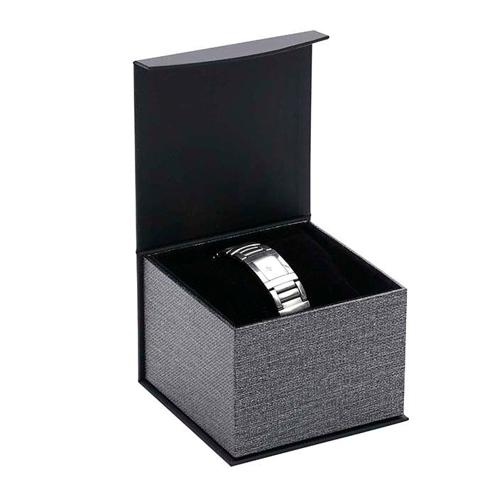 "Silver Night" Metallic & Black Bracelet or Watch Gift Box