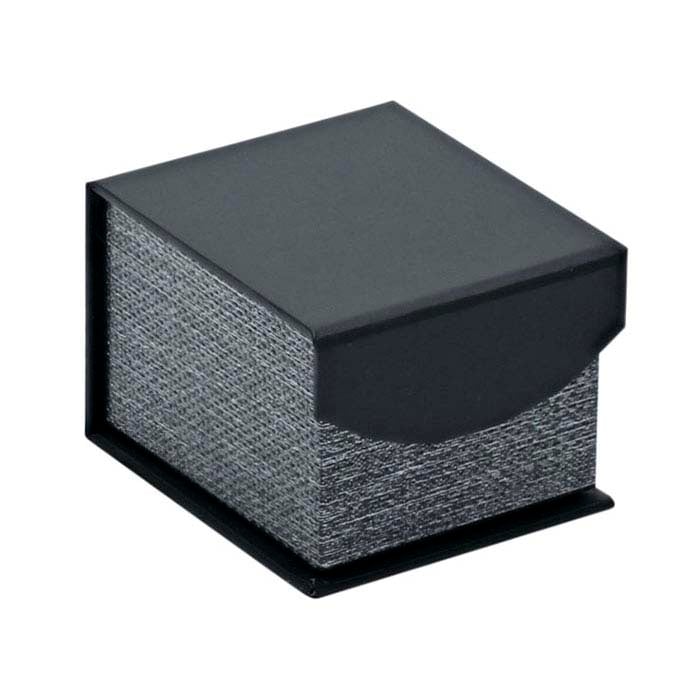 "Silver Night" Metallic & Black Ring Gift Box
