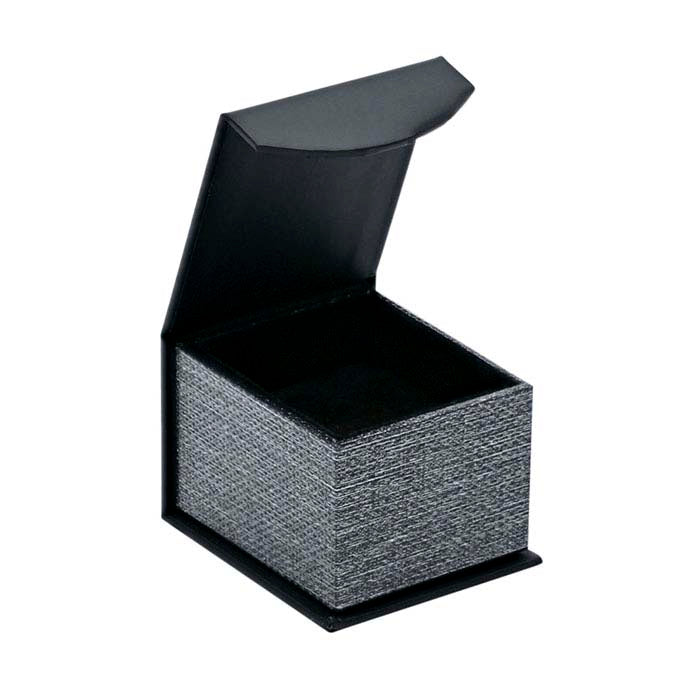 "Silver Night" Metallic & Black Ring Gift Box