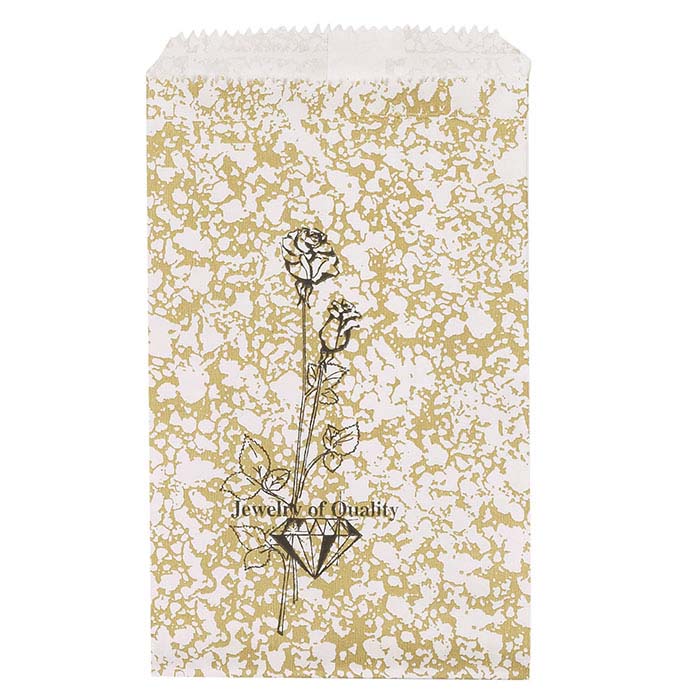 Gold-Printed Paper 101.6mm x 152.4mm Merchandise Bag