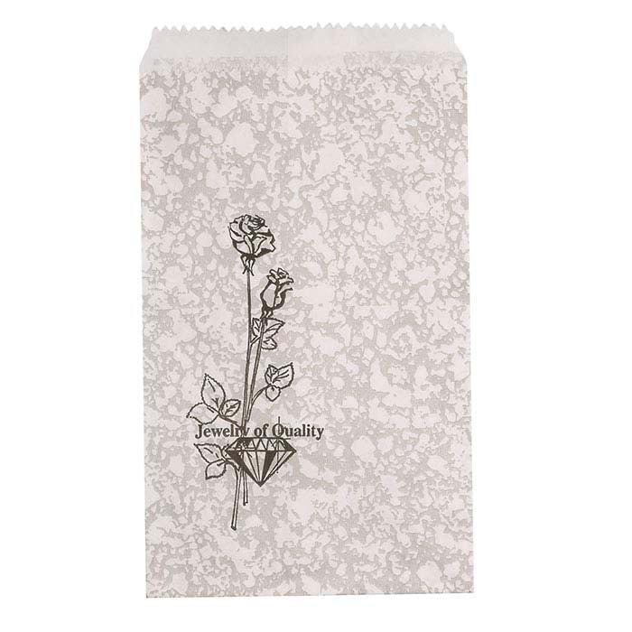 Silver-Printed Paper 101.6mm x 152.4mm Merchandise Bag