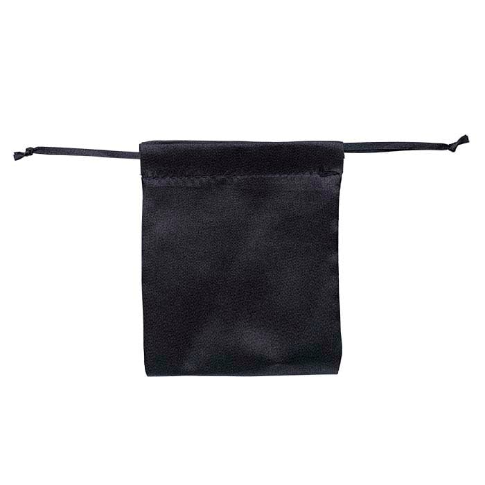 Svart satengvevd nylon 101,6 mm x 114,3 mm pose
