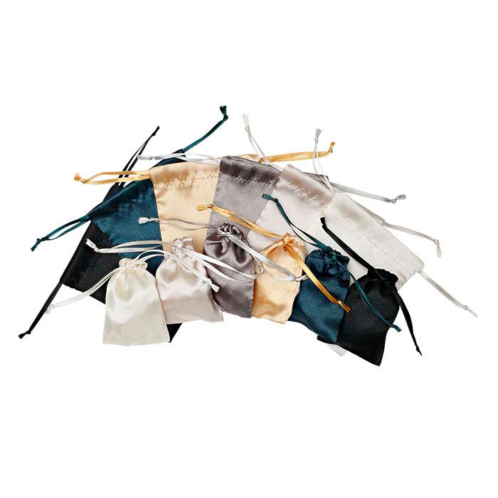 Svart satengvevd nylon 101,6 mm x 114,3 mm pose