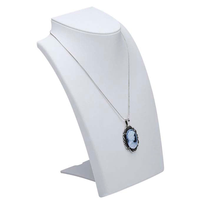 White Plastic Travel Necklace Bust Display