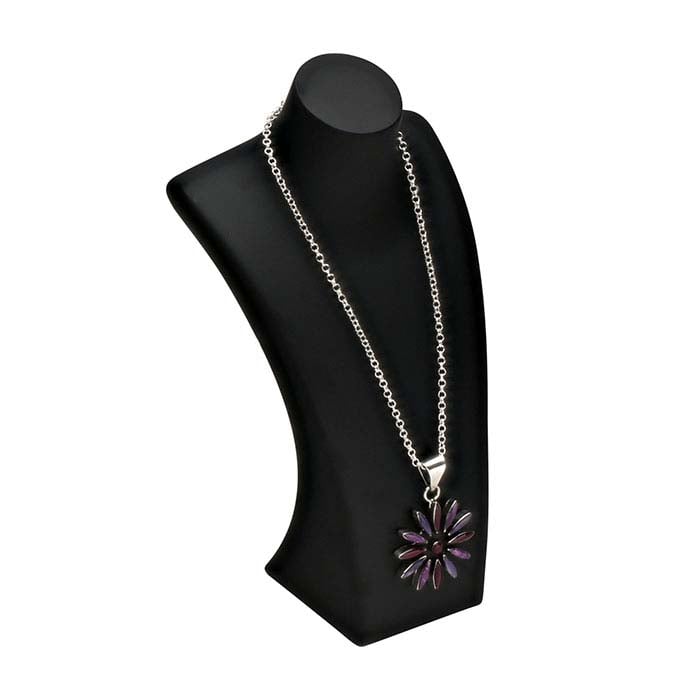 Matte Black Plastic Necklace Bust Display