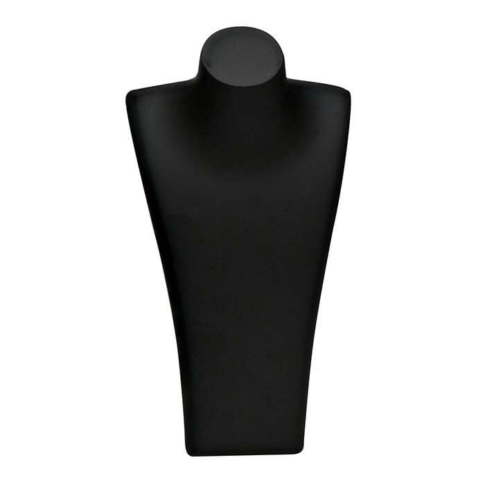 Matte Black Plastic Necklace Bust Display