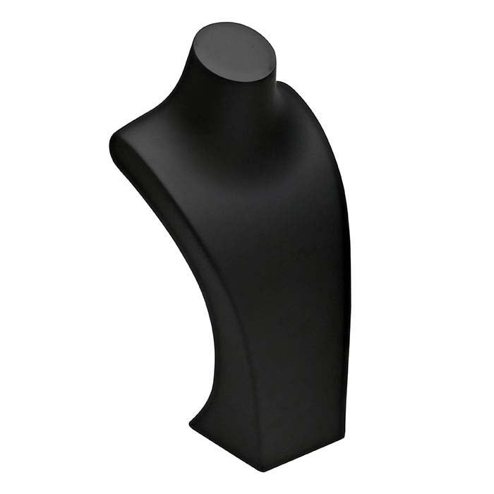 Matte Black Plastic Necklace Bust Display
