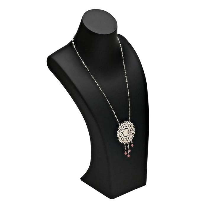 Matte Black Plastic Necklace Bust Display