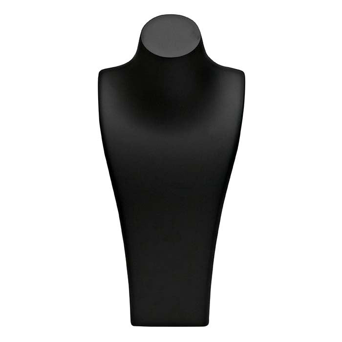 Matte Black Plastic Necklace Bust Display