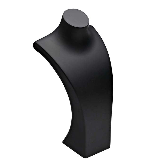 Matte Black Plastic Necklace Bust Display
