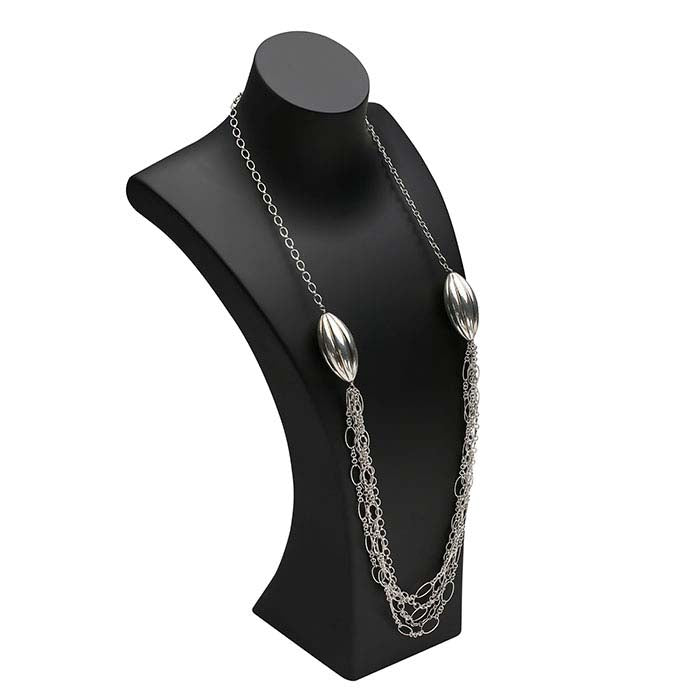 Matte Black Plastic Necklace Bust Display