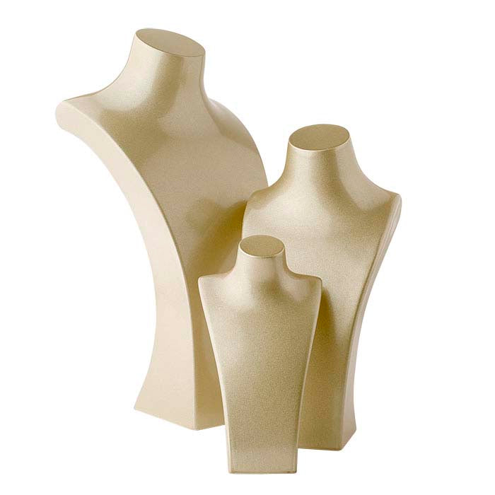 Metallic Gold Plastic Necklace Bust Display