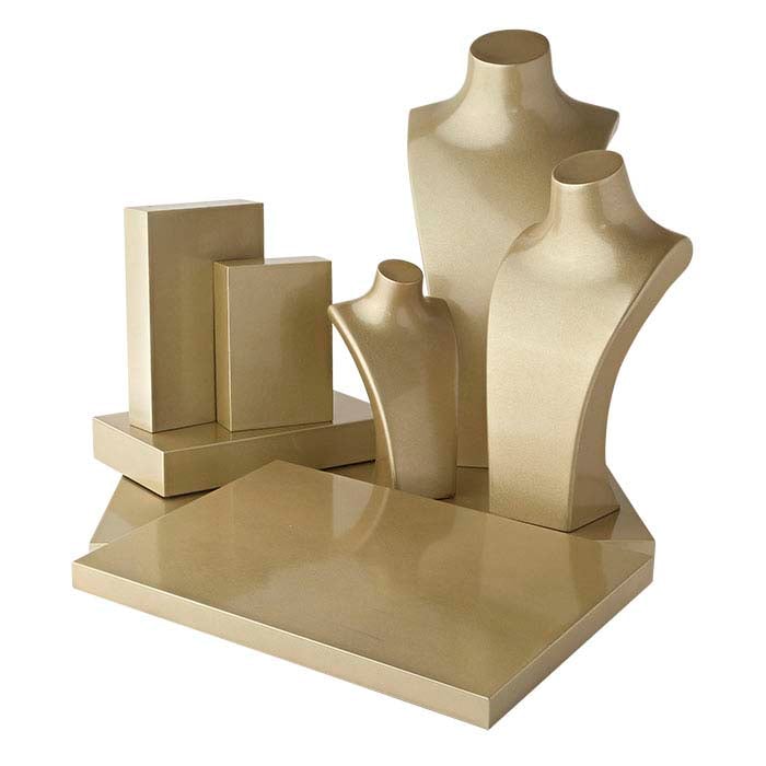 Metallic Gold Plastic Rectangle Block Display