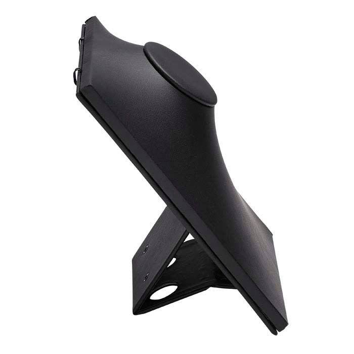 ブラックフェイクレザー二重位置イーゼルネックレスバストディスプレイ、215.9 mm