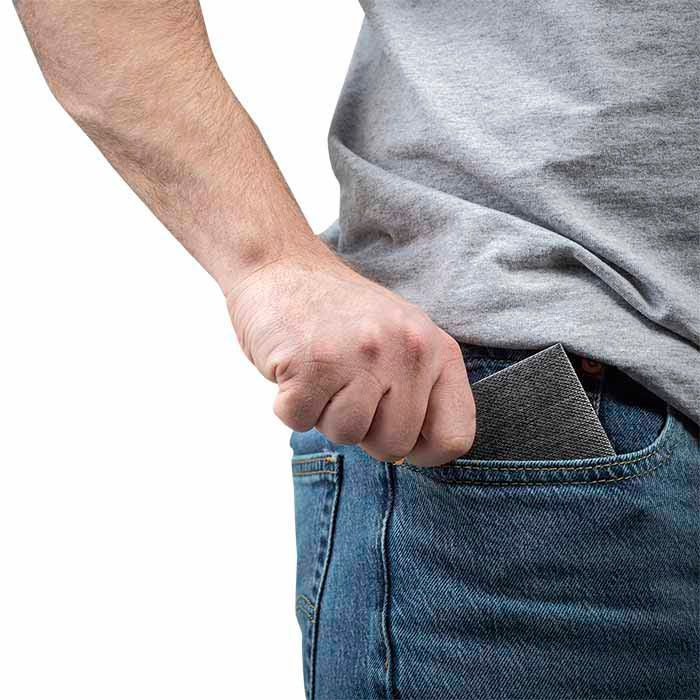 صندوق خاتم عرض نحيف رمادي معدني