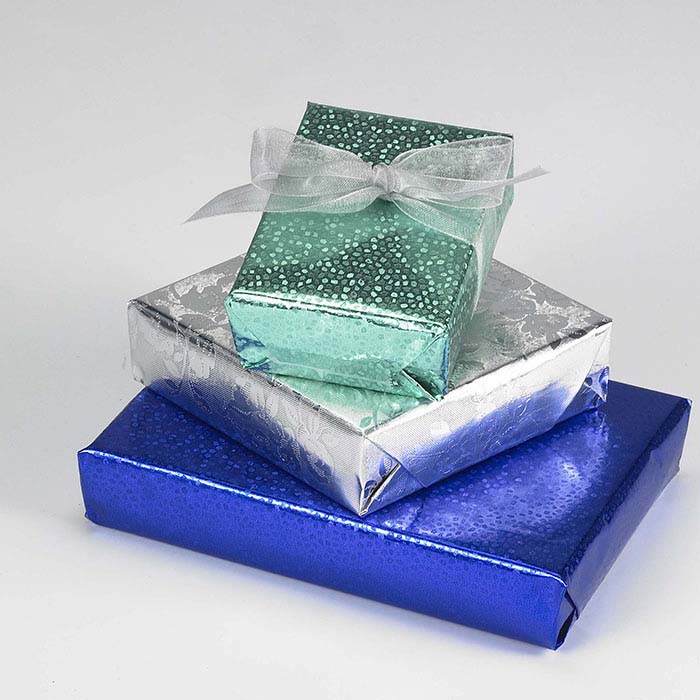 Sea Green Mosaic Embossed Foil Gift Wrapping Paper