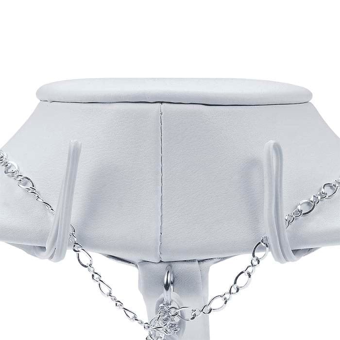 White Faux Leather Necklace Bust Display