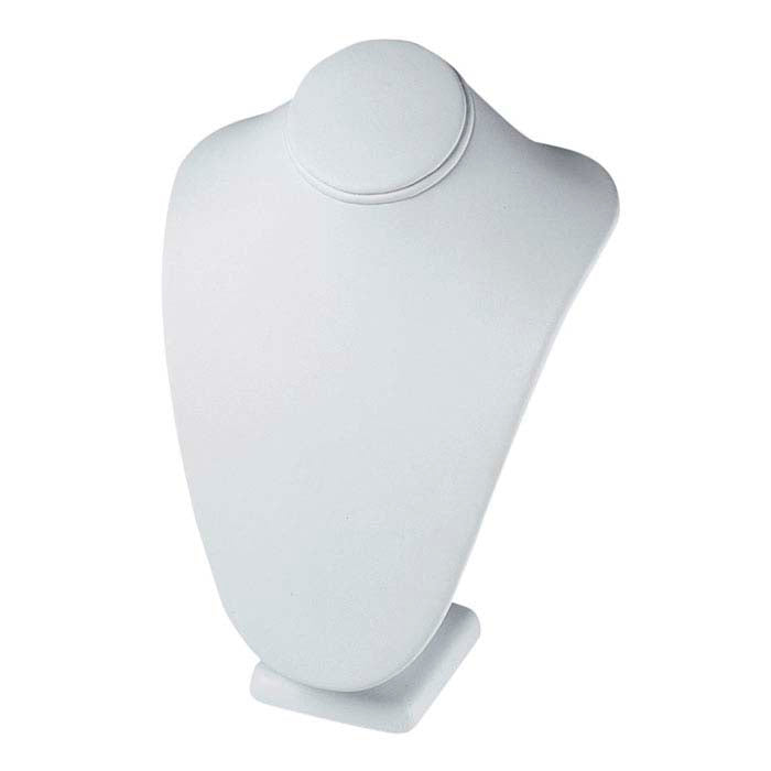 White Faux Leather Necklace Bust Display