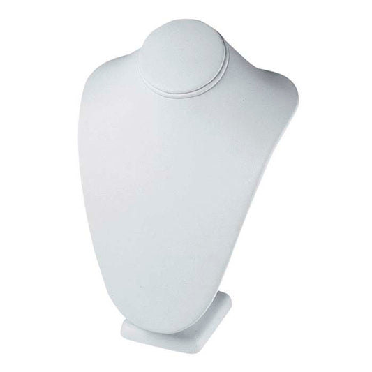 White Faux Leather Necklace Bust Display