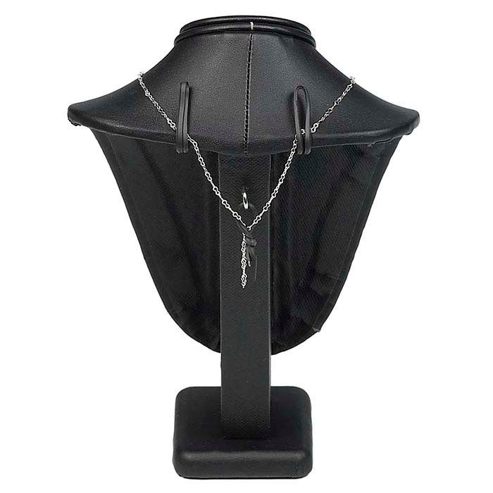 Expositor de busto para collar de cuero sintético negro