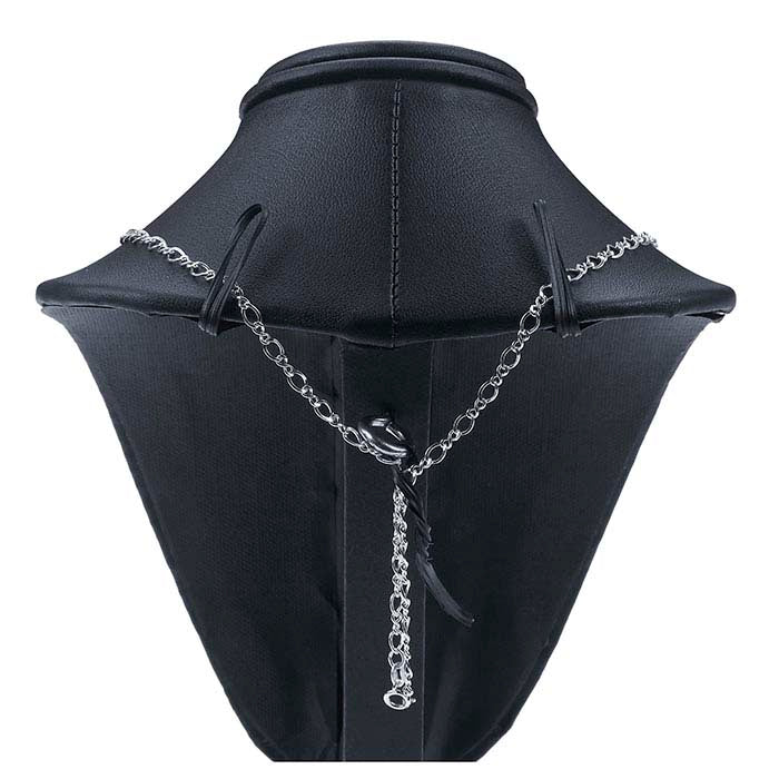Expositor de busto para collar de cuero sintético negro