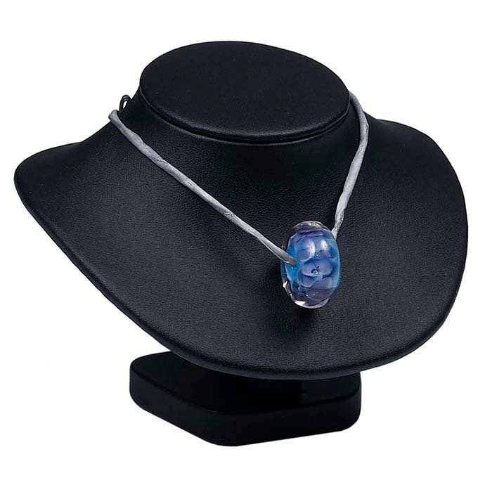 Expositor de busto para collar de cuero sintético negro