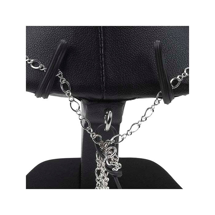 Expositor de busto para collar de cuero sintético negro