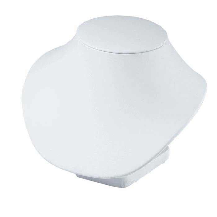White Faux Leather Necklace Bust Display