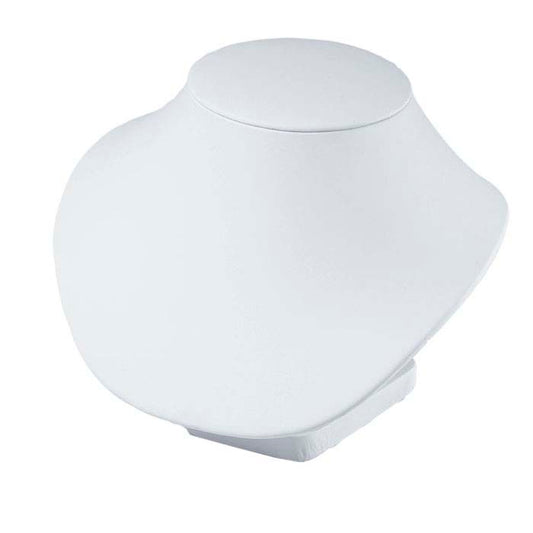White Faux Leather Necklace Bust Display