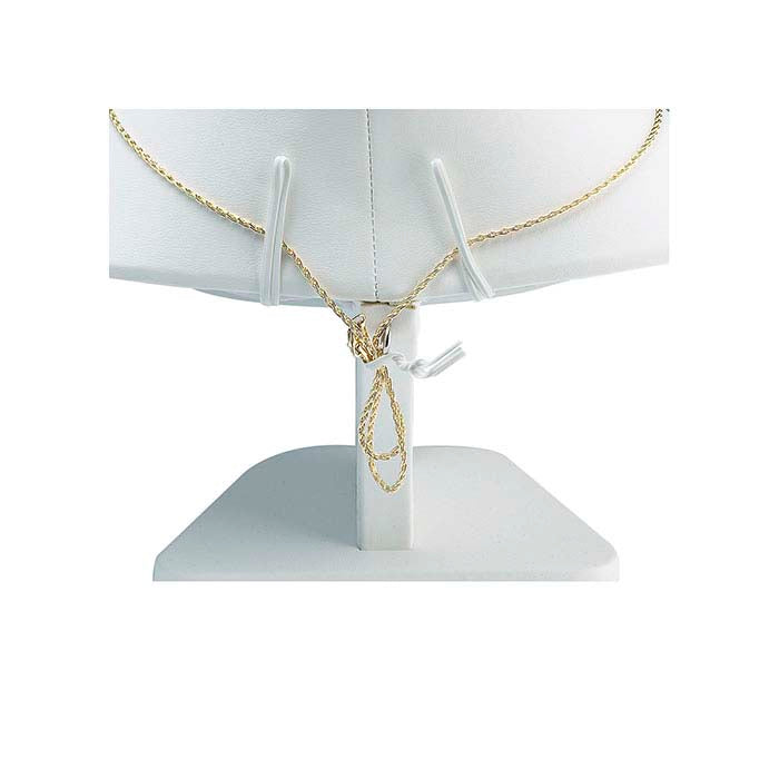 White Faux Leather Necklace Bust Display