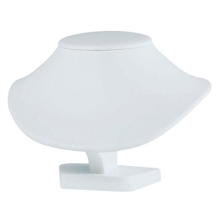 White Faux Leather Necklace Bust Display