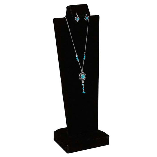Espositore Combinato per Collana e Orecchini in Velluto Nero
