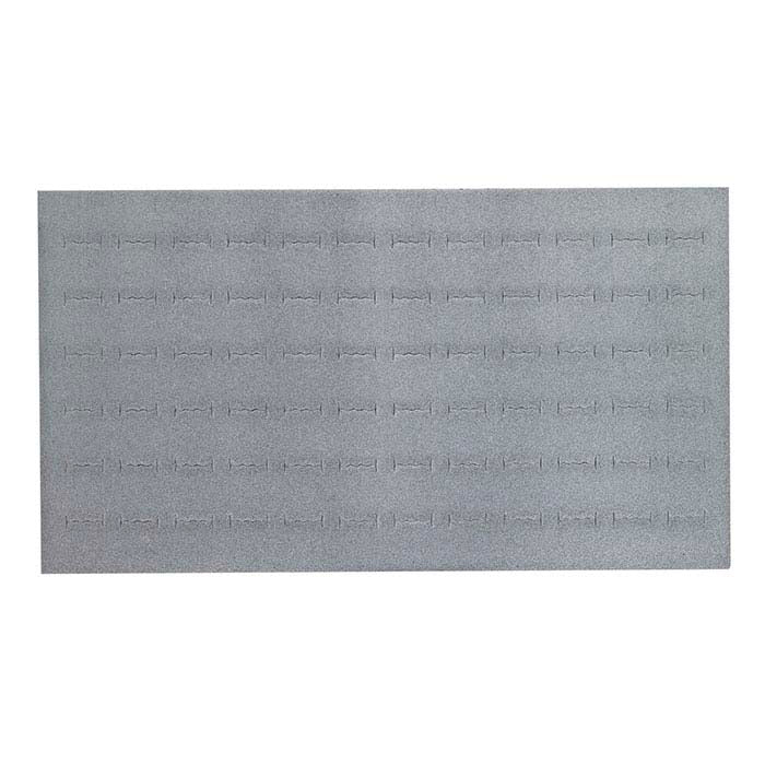 Inserto per vassoio da 72 anelli in velluto grigio floccato