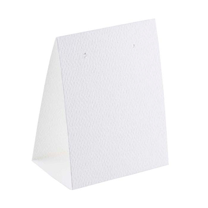 White Textured Paper Earring Tent Card