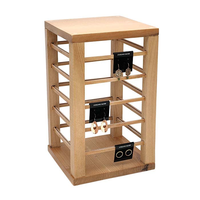Solid Alder Roterende Smykkekortdisplay