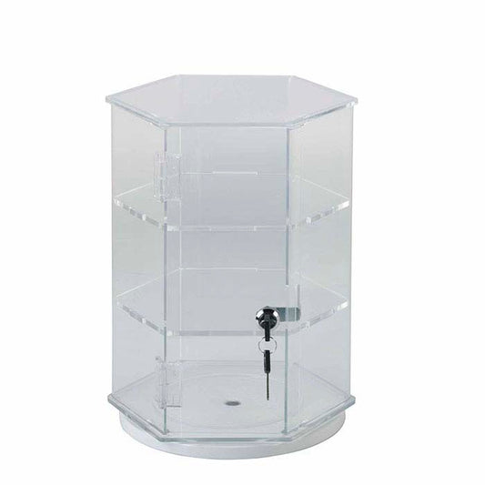 Clear Acrylic Lockable Rotating Display Case