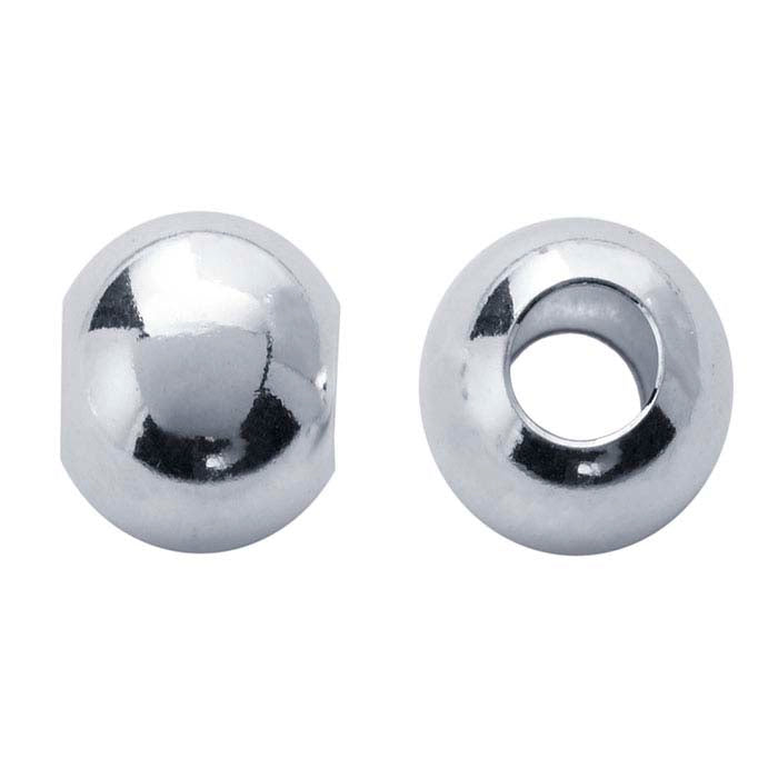 Sterling Silver 6mm Round Large-Hole Bead