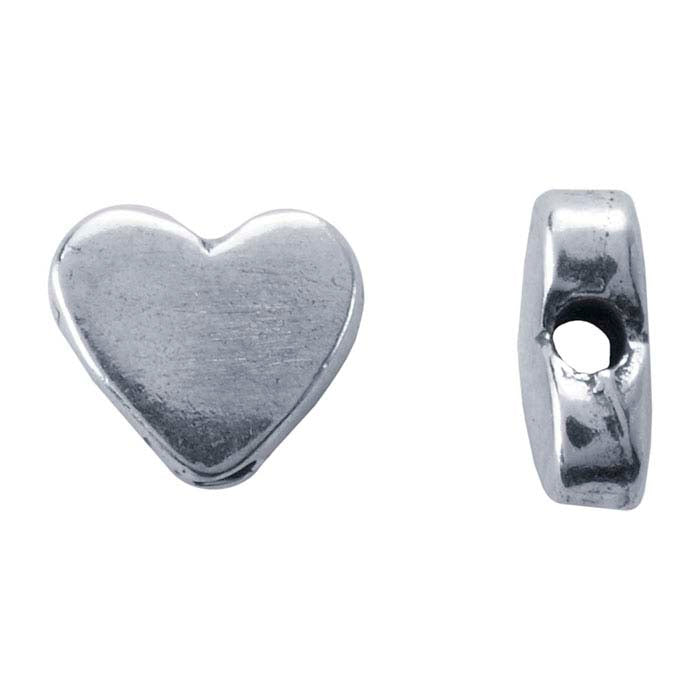 Sterling Silver 6 x 5.2mm Heart Bead